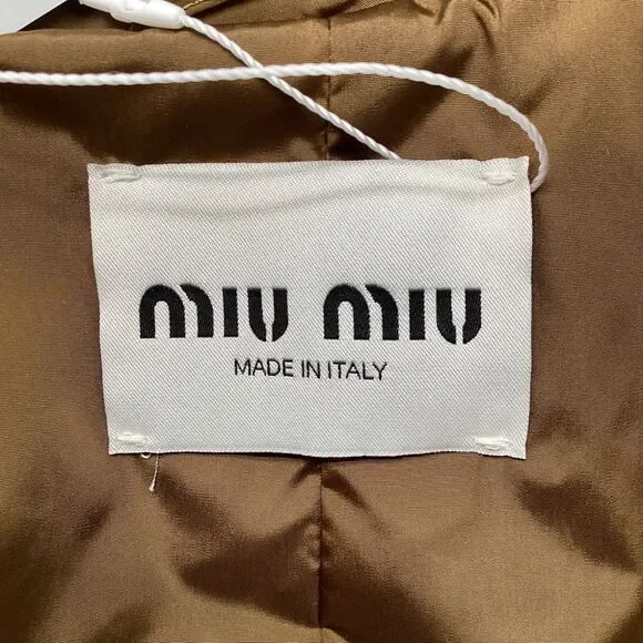 Miu Miu Buttoned Hooded Coat in Grey Mohair Wool - Picture 9 of 9